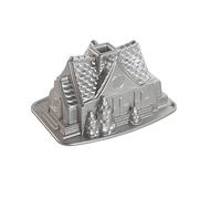 Nordic Ware Moule à Gâteau Maison en Pain d'Épices, Moule en Aluminium pour Noël, Moule à Gâteau avec Motif, Couleur: Argent