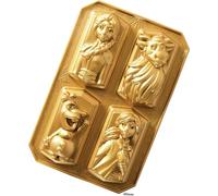 Nordic Ware moule à gâteaux, Disney Frozen, doré, 4 personnages différents, aluminium, anti-adhésif, NW 94378