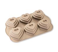 Nordic Ware Moule à muffins 3D en forme de cœur - Couronne - Grainé pour des friandises romantiques.