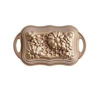 Nordic Ware Moule à Pain en Nid d'Abeille - Moule à Gâteau Bundt Original en Fonte d'Aluminium, Motif d'Abeille, Fabriqué aux États-Unis, Couleur Doré