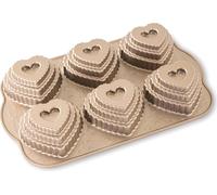Nordic Ware Moule à pâtisserie en forme de cœur échelonné argenté - 6 pièces