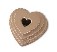 Nordic Ware Moule Coeur - Couronne de festonné - Moule à gâteau en forme de cœur, aluminium, Argent , 26,7 x 25,4 x 11 cm, 1 unité