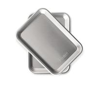 Nordic Ware Plaque de cuisson (lot de 2), plateau de service en aluminium naturel pour servir ou cuisiner, plateau de haute qualité fabriqué aux États-Unis, couleur : argent