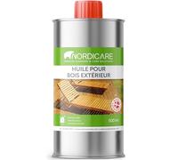 Nordicare saturateur bois exterieur [500ml] vernis bois exterieur incolore pour tous les bois à l'extérieur, huile de lin pour bois exterieur & teck, huile teck