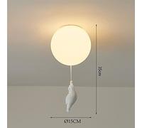Nordique Suspension Enfants Abat-Jour Blanc Ours Lustre Plafonnier Garçon Et Fille Chambre Lampe Blanc Chaud 3000K,Ø15CM