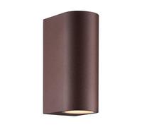 Nordlux DION Double Applique murale extérieure | Up & Down Light | IP44 | GU10 | Aluminium rouille | 2 x 25 W max. | Applique murale d'extérieur moderne | Lampe murale pour façade et entrée