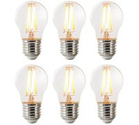 Nordlux Lot de 6 mini ampoules LED intelligentes E27 à filament transparent, intensité variable, 5 W, 600 lumens, accordables, blanc 2200 K-6500 K, Amazon Alexa et Google Assistant (concentrateur