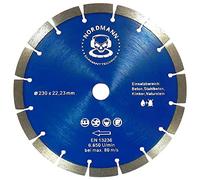 NORDMANN DIAMANTTECHNIK Disque diamant à tronçonner N-12 Ø 230 mm x 22,23 mm alésage, disque diamant pour béton, béton armé, brique et brique (230 x 22,23 mm (plus))
