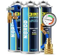 Nordo - 3en1 R1234yf Kit Recharge Climatisation Automobile - 3X Gaz 3en1 avec Tuyau et Adaptateur YF - 3X 235 g