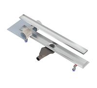 Nordona Caniveau de douche inox 100 cm Complete Basic - extra-plat, évacuation centrale, rigole carrelable - siphon linéaire pour salle de bain