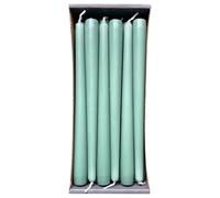 Nordring Lot de 12 bougies pointues 2,3 cm x 25 cm de haut Vert mousse - Certifié RAL - Anti-goutte et faible fumée - Durée de combustion d'environ 8 heures - Décoration de table et chandelier