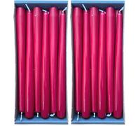 Nordring Lot de 24 bougies pointues - 2,3 x 25 cm - Rouge carmin - Certifié RAL - Anti-goutte et à faible fumée - Durée de combustion d'environ 8 heures - Décoration de table et chandelier