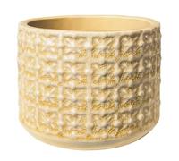 Nordring Pot de Fleur Cross - Pots de Fleurs décoratifs Couleur pour intérieur Style rétro créatif S (10 cm ø), Ivoire-Jaune, Céramique