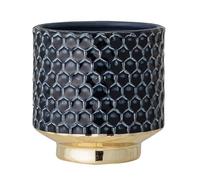 Nordring Pot de Fleur Goldy - Pots de Fleurs décoratifs Couleur pour intérieur Style rétro créatif M (12,5 cm ø), Couleur pétrole, Céramique