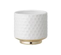 Nordring Pot de Fleur Goldy - Pots de Fleurs décoratifs Couleur pour intérieur Style rétro créatif S (10 cm ø), Blanc, Céramique