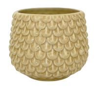 Nordring Pot de Fleur Pino - Pots de Fleurs décoratifs Couleur pour intérieur Style rétro créatif M (13,5 cm ø), Ivoire-Jaune, Céramique