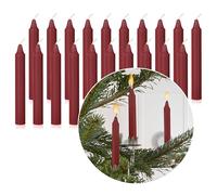 Nordstern Lot de 20 bougies d’arbre rouge foncé - Bougies pour l’arbre de Noël, ou pour un gâteau d’anniversaire - Bougies de Noël, bougies pour pyramide 10 x 1,25 cm