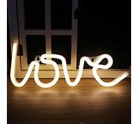 Nordstylee Neon Light Art Love LED Veilleuse pour cadeau d'enfant décoration murale chambre fête d'anniversaire Noël décoration de mariage (blanc chaud)