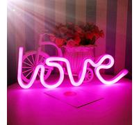 Nordstylee Neon Light Love LED Veilleuse pour cadeau d'enfant, décoration murale chambre, fête d'anniversaire, Noël, décoration de mariage rose