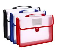 Nordun Pochette Plastique A4, 3 Pcs Pochette Porte Document Transparente Chemise Polypropylène, Enveloppe Extensible Fichier Document avec Manipuler,Premium Poly Poches avec Porte-Cartes de Visite