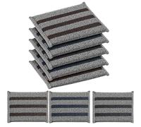 NorHaiDo Eponge Metallique Inox Reutilisable Paille Fer Vaisselle Grattante | Lot de 8Double Face 13 X 9,5 cm avec Maille Inox et Mousse Absorbante pour Cuisine