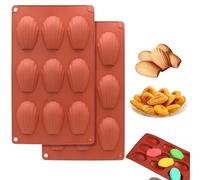 Norhogo 2 Pièces Moule en Silicone Madeleine, 9 Cavités Moule Antiadhésif en Forme de Coquille, moule madeleine, Antiadhésif en Forme de Coquille pour Faire du Chocolat Gâteau Bonbons Biscuit