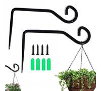 Norhogo Lot de 2 supports muraux pour plantes - 15 cm - Pour suspendre des jardinières, mangeoires à oiseaux, lanternes, carillons éoliens, appliques murales - Noir