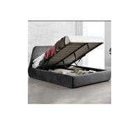Norka - Lit coffre - 140x190 cm - Velours gris