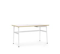 Normann Copenhagen Bureau Journal stratifié blanc. pieds en acier blanc et tiroir