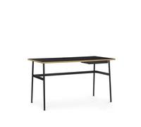 Normann Copenhagen Bureau Journal stratifié noir. pieds en acier noir et tiroir