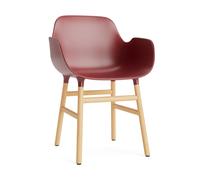 Normann Copenhagen Chaise avec accoudoirs Form red. pieds en chêne