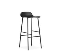 Normann Copenhagen Chaise de bar Form pieds en métal H 75 cm Noir