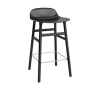 Normann Copenhagen Chaise de bar Form Chair pieds en chêne laqués 65 cm noir