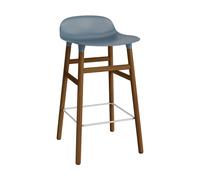 Normann Copenhagen Chaise de bar Form Chair pieds en noyer bleu