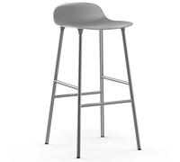 Normann Copenhagen Chaise de bar Form pieds chromés 75 cm Gris