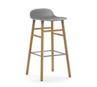 Normann Copenhagen Chaise de bar Form pieds en chêne 75 cm gris