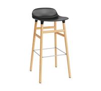Normann Copenhagen Chaise de bar Form pieds en chêne 75 cm noir