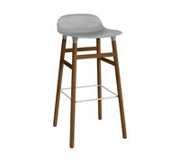 Normann Copenhagen Chaise de bar Form pieds en noyer 75 cm Gris