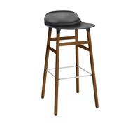 Normann Copenhagen Chaise de bar Form pieds en noyer 75 cm noir