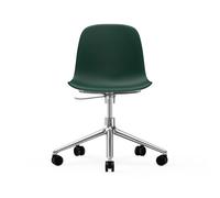 Normann Copenhagen Chaise de bureau Form avec base pivotante. fauteuil de bureau 5W vert. aluminium. roulettes