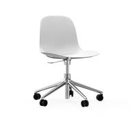 Normann Copenhagen Chaise pivotante à roulettes Form - blanc - aluminium