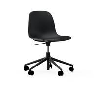 Normann Copenhagen Chaise pivotante à roulettes Form - noir - aluminium noir