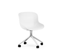 Normann Copenhagen Chaise Pivotante Hyg avec Roues Aluminium/ Blanc