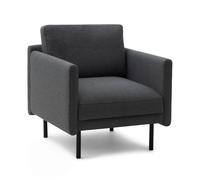 Normann Copenhagen Fauteuil Rar Re-Born rembourré base acier noir Gris foncé