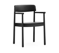 Normann Copenhagen Fauteuil Timb avec coussin Noir/ Ultra Leather - Black