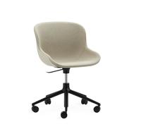 Normann Copenhagen Hyg Office Chair avec Wheels Rembourré Aluminium Noir/Lin Main Line MLF20