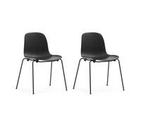 Normann Copenhagen Lot de 2 chaises empilables avec pieds noirs Form Chair. noir