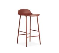 Normann Copenhagen Tabouret de bar Form bas red. pieds en acier laqué rouge