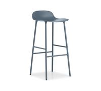 Normann Copenhagen Tabouret de bar Form haut blue. pieds en acier laqué bleu