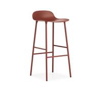 Normann Copenhagen Tabouret de bar Form haut red. pieds en acier laqué rouge